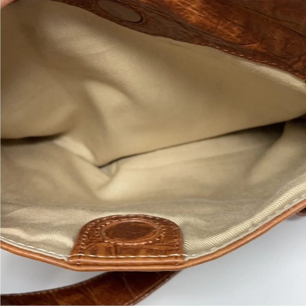 Kenneth Cole New York Brown Leather Messenger Bag Cognac